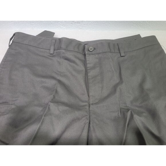 New Mens Van Heusen No Iron Cotton Pants Flex Waistband  Flat Front Brown 38x30 - Picture 2 of 6